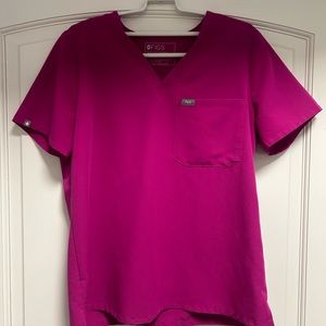 Figs Raspberry Sorbet Scrub Top Catarina